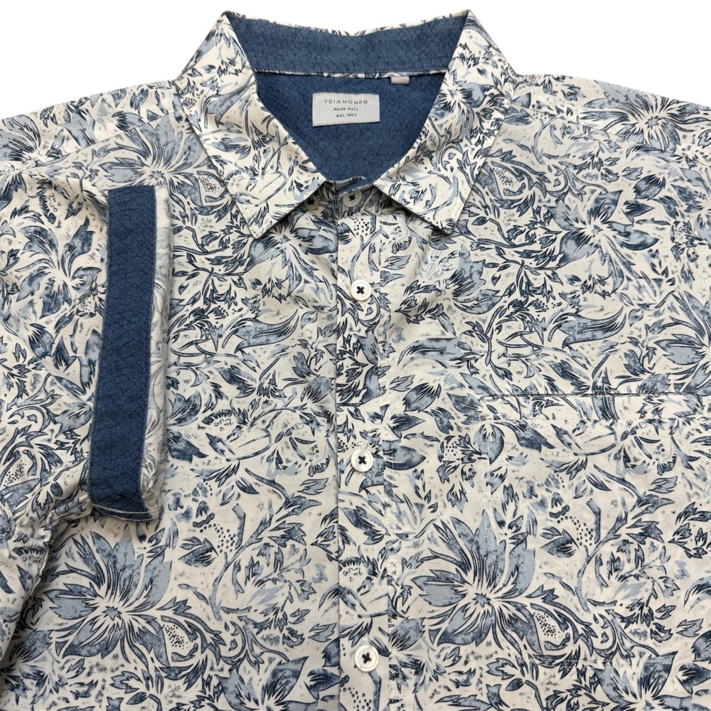 7 Diamonds shirt mens large Kahuna‎ floral hawaiian tropical stretch active AOP